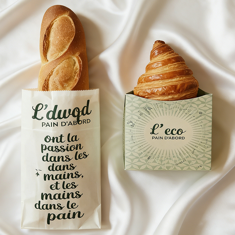 Packing paper bags for bakery takeaway retail and gift packaging