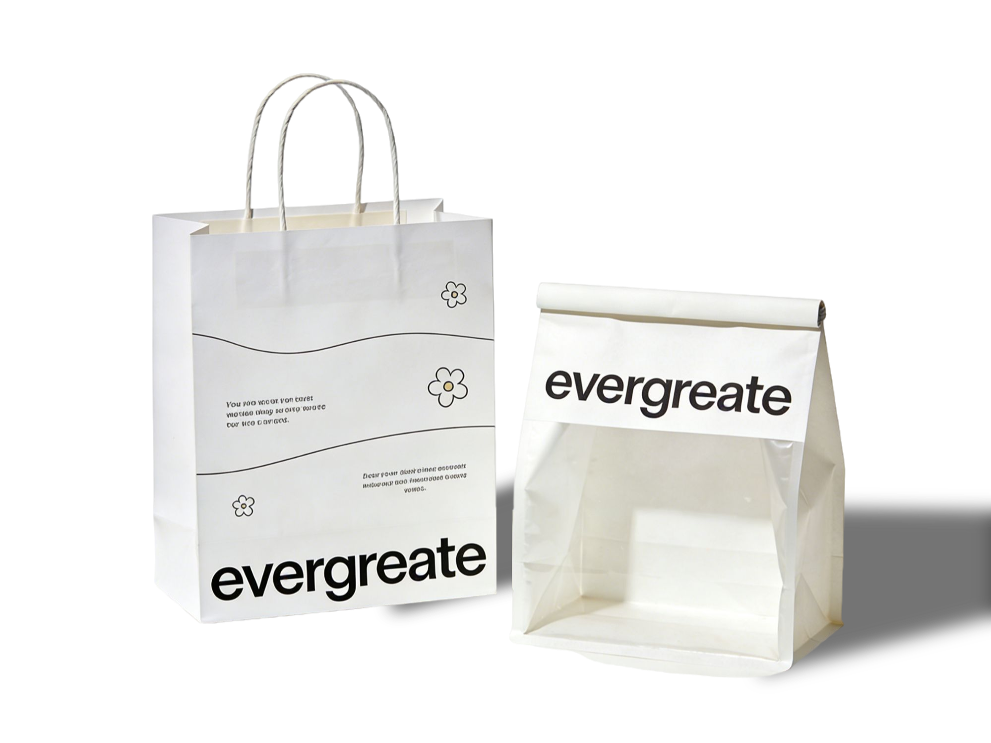 Packing paper bags for bakery retail and takeaway packaging