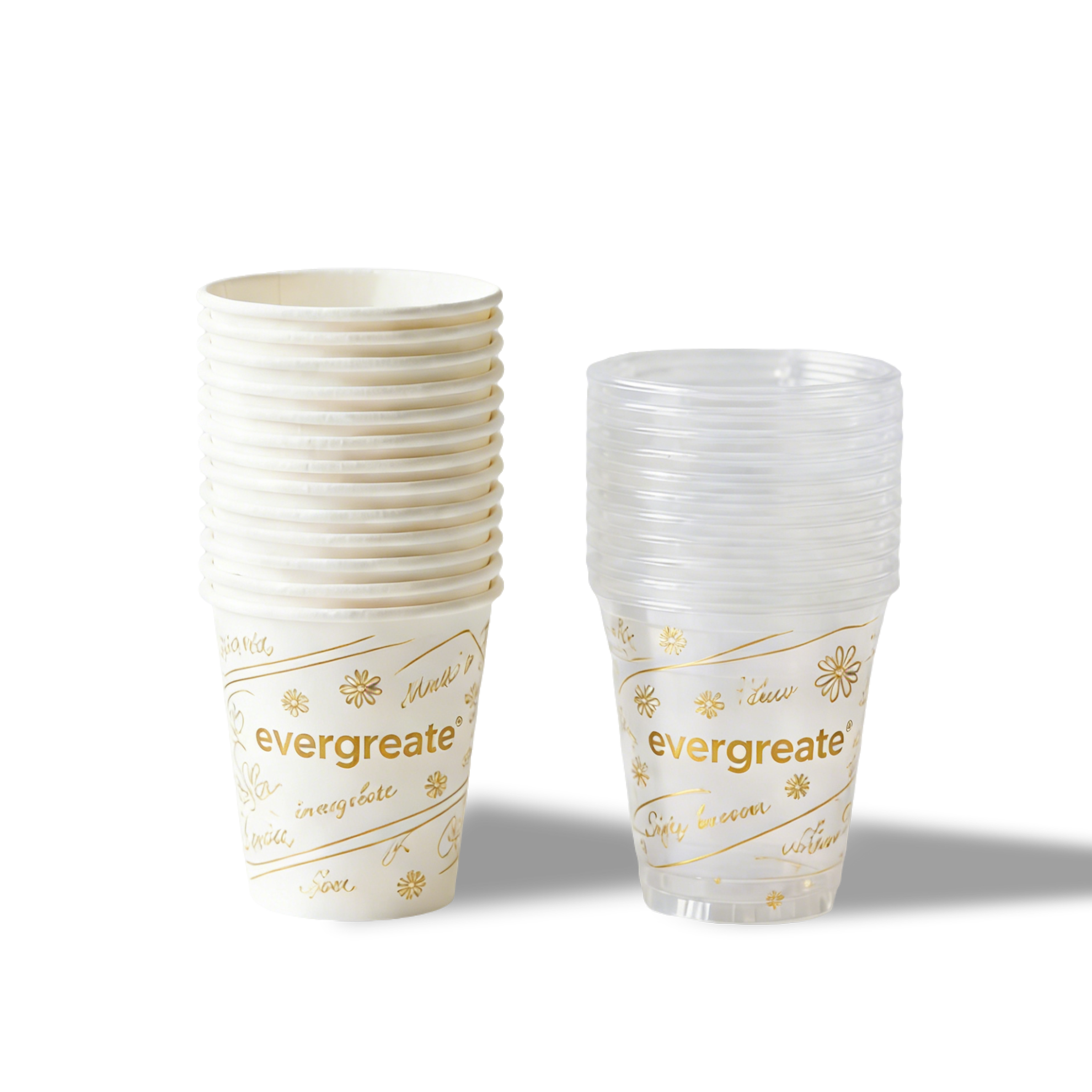Custom disposable cups with matching lids for hot and cold drinks