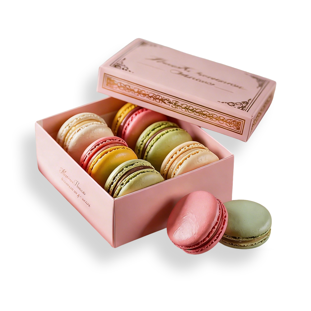 Macaron and mini pastry boxes for gift-ready bakery presentation