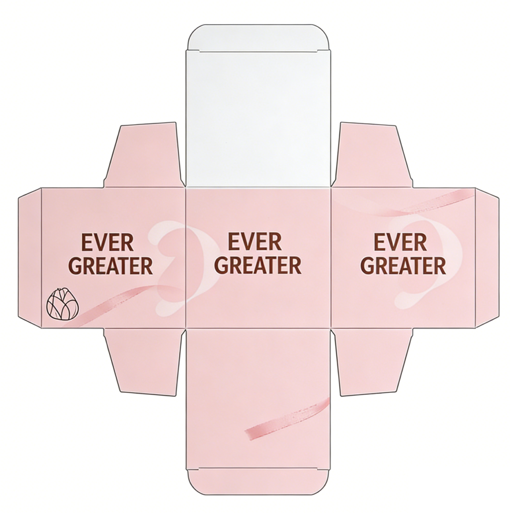 Custom packaging layout prepared based on brand direction